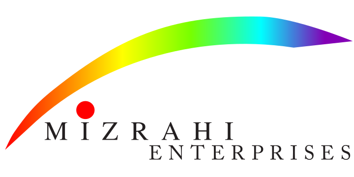 Mizrahi Enterprises logo with light spectrum swoop