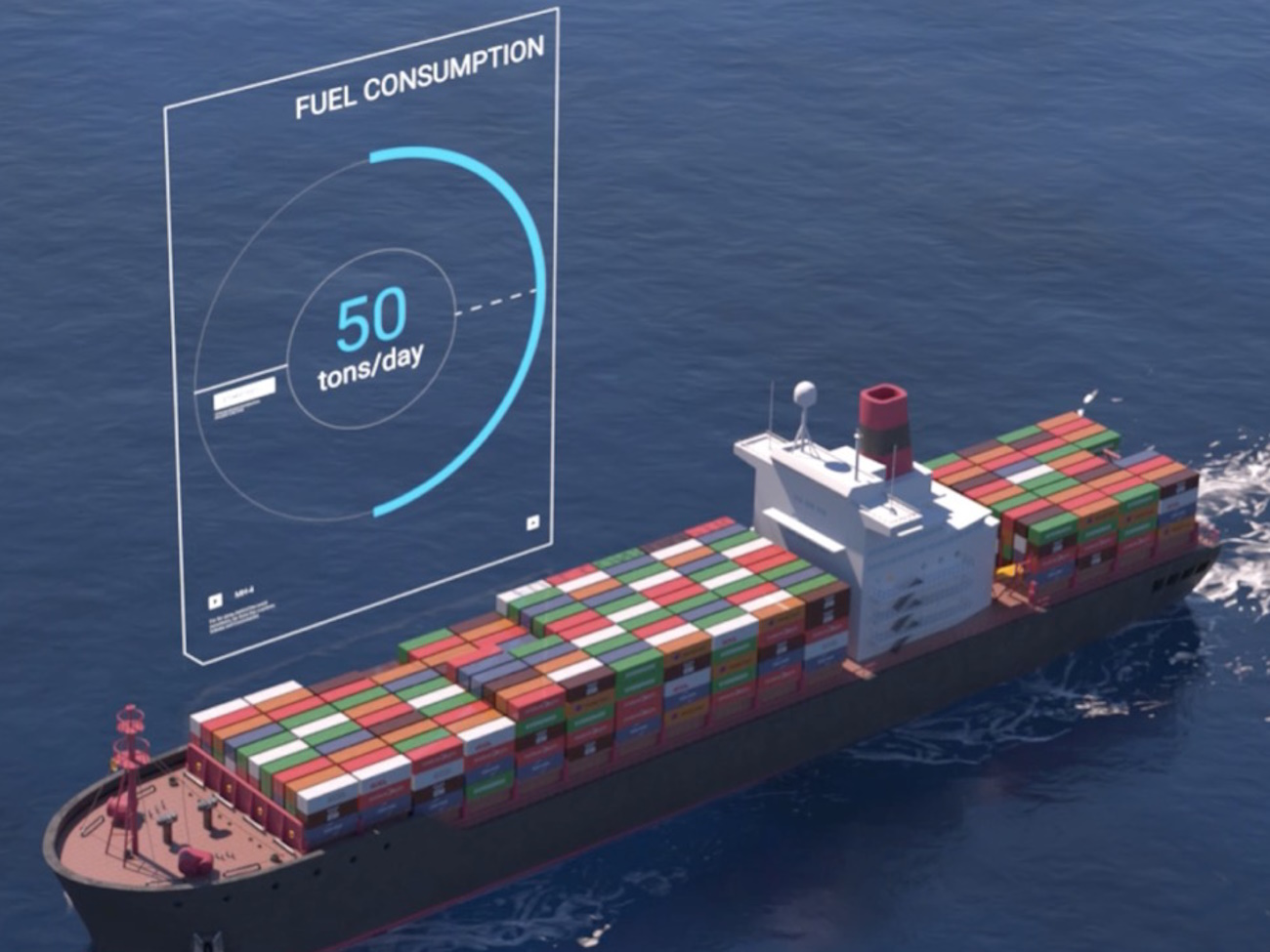 Cargo ship with fuel useage tracking